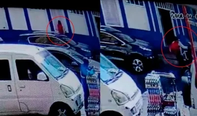 Momento en que fue baleado el abogado.  