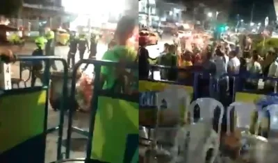 Momento en que resultó herido el joven universitario en la calle 84. 