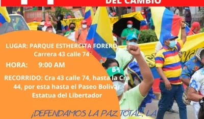 Imagen del anuncio de la marcha.