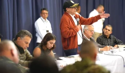 El Presidente Gustavo Petro exponiendo la iniciativa.