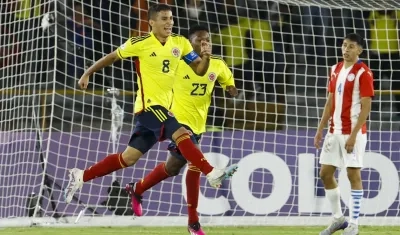 La celebración de Gustavo Puerta.