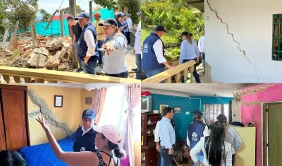 Visita de la Defensoría a las viviendas afectadas.