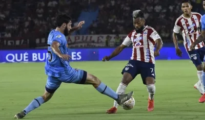 Luis 'Cariaco' González durante el partido contra Unión Magdalena. 