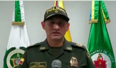 Coronel Clauder Cardona, comandante de la Policía del Chocó.