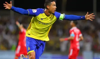 Cristiano Ronaldo celebra uno de sus goles con el Al Nassr.