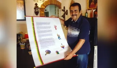 Eduardo José Pión Viola, el calígrafo de El Bando del Carnaval de Barranquilla durante 25 años.