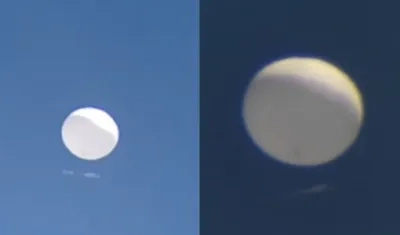 El usuario Carlos Pineda compartió imágenes del globo sobrevolando Valledupar.