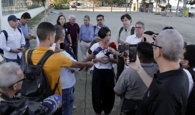 La Ministra de Medio Ambiente, Susana Muhamad, este miércoles desde Santa Marta.