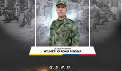 El soldado Wilmer Vargas Molina, muerto en atentado de disidencias de FARC.