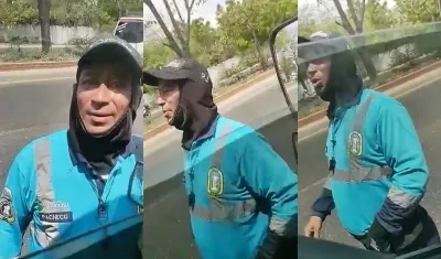 Los agentes de tránsito denunciados. 