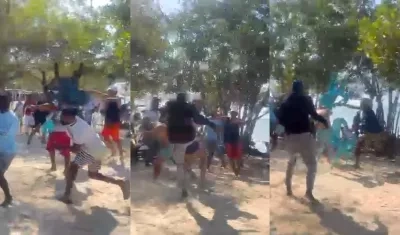 Imágenes de la gresca.