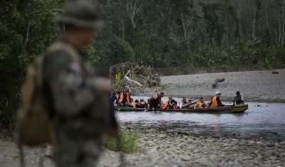 Migrantes en el Darién.