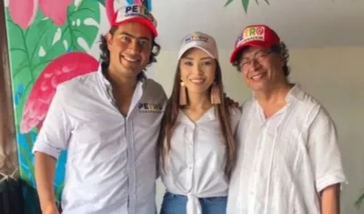 Nicolás Petro, Day Vásquez y Gustavo Petro.