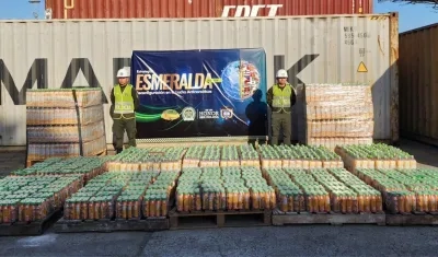 La droga incautada en el Puerto de Barranquilla.