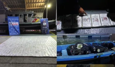 Droga incautada por la Armada Nacional. 