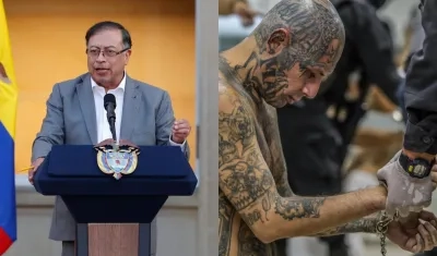 El Presidente Gustavo Petro y un encarcelado en El Salvador.