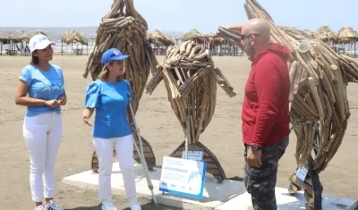 Canecas elaboradas en madera náufraga decoraran las playas de Sabanilla y el Country.