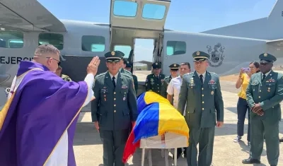 Restos mortales del sargento segundo Johan Andrés Orozco.