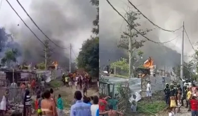 Incendio en el barrio Carrizal.