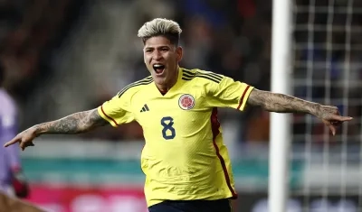 Jorge Carrascal marcó el gol del empate de Colombia ante Corea del Sur.