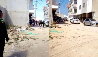 La Policía acordonó el área donde ocurrió el crimen. 