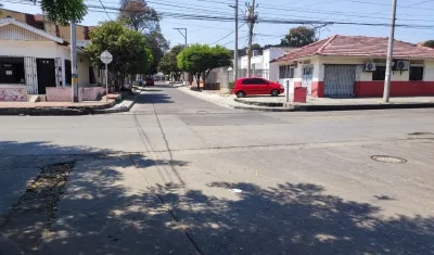 Lugar donde fue baleado el joven en el barrio El Carmen.