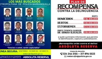 Cartel de los más buscados. 