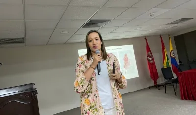 Carolina Corcho Mejía, Ministra de Salud y Protección Social, durante el evento académico socializando la Reforma a la salud, Proyecto de Ley que fue presentado en el Congreso de la República.