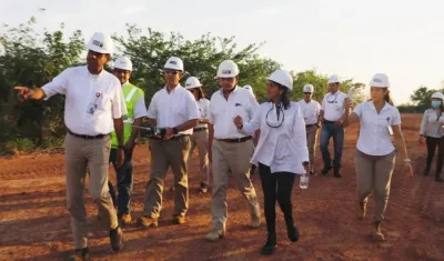 La ministra de Minas, Irene Vélez, durante su visita al Cesar.