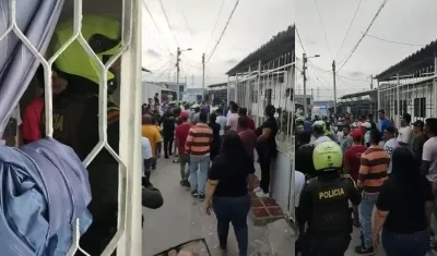 Momento en que fueron capturados los señalados de disparar contra la panadería. 