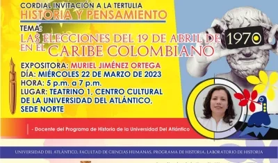 Afiche promocional de la ‘Tertulia historia y pensamiento’.