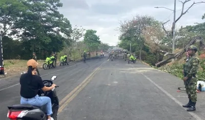 Policía y Ejército Nacional retomando la vigilancia en las vías afectadas.