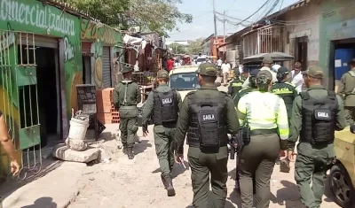 El Gaula de la Policia en patrullaje contra la extorsión.