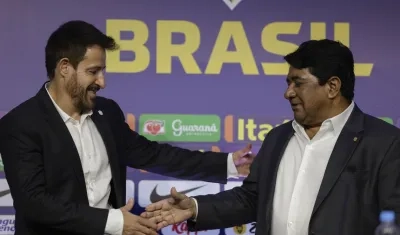 Ramón Menezes, DT interino de Brasil, y Ednaldo Rodrigues, presidente de la CBF.