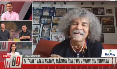 'El Pibe' Valderrama en su participación en 'Balón Dividido'.