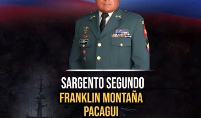 Sargento Franklin Montaña, muerto en combate con el ELN