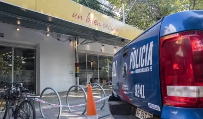 Fachada del local de la familia de la esposa de Messi, tiroteado esta madrugada. 