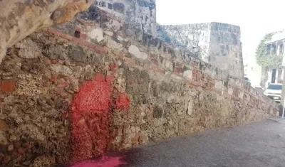 El área del Baluarte de Santiago Apóstol que fue vandalizada.