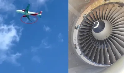 Imagen del accidente y la turbina.