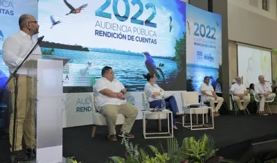 El director de la CRA, Jesús León Insignares, en la audiencia pública de rendición de cuentas