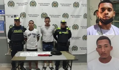 Los dos jóvenes capturados en el barrio San Roque. 