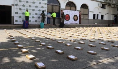 Cocaína incautada en Montería. 