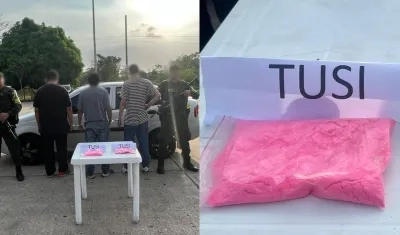 Cocaína rosada incautada. 
