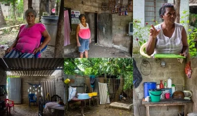 Tres del grupo de desplazadas.