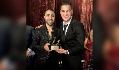Elder Dayan y Lucas Dangond en la celebración de los premios Upar Awards.
