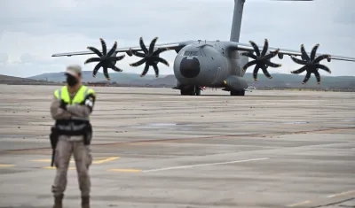 Aviones del Ejército evacuando a ciudadanos españoles de Sudán. 