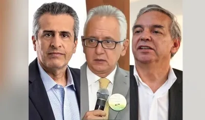 Los nuevos ministros Luis Fernando Velasco, Guillermo Alfonso Jaramillo y Ricardo Bonilla. 