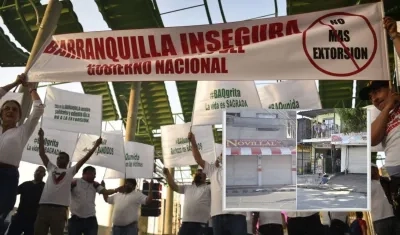 Imágenes de protestas anteriores contra la extorsión.