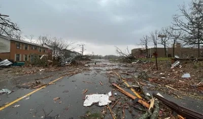 Imagen aérea del tornado.