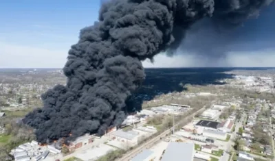 Aspecto del incendio ocurrido en la ciudad de Richmond. 